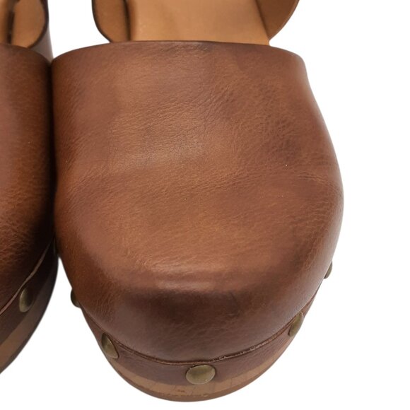 Korks Abloom Heeled Clog Stud Detail Faux Leather Sandals SZ 9 - Picture 5 of 16